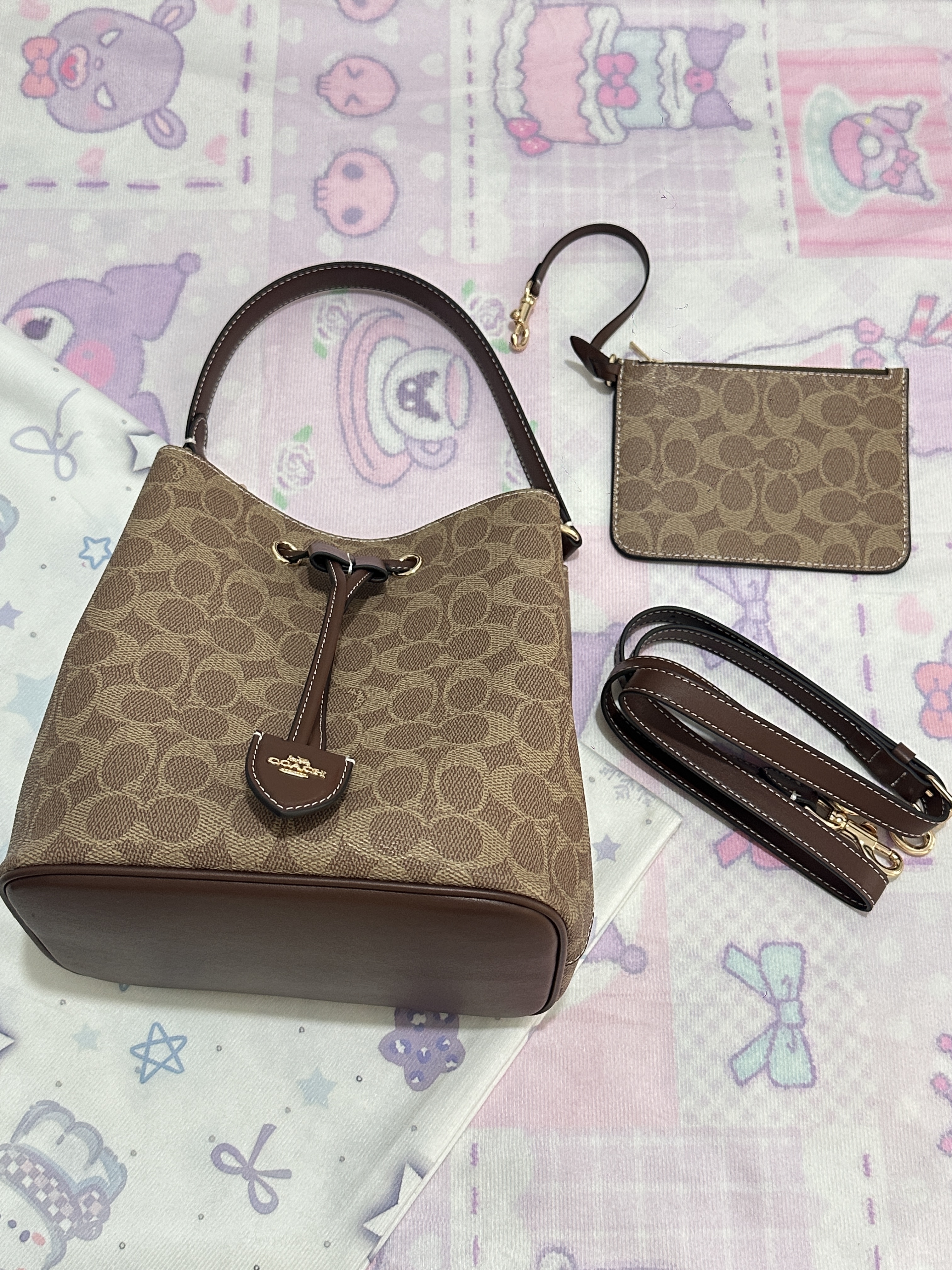 Coach Classic Monogram Drawstring Bucket Bag